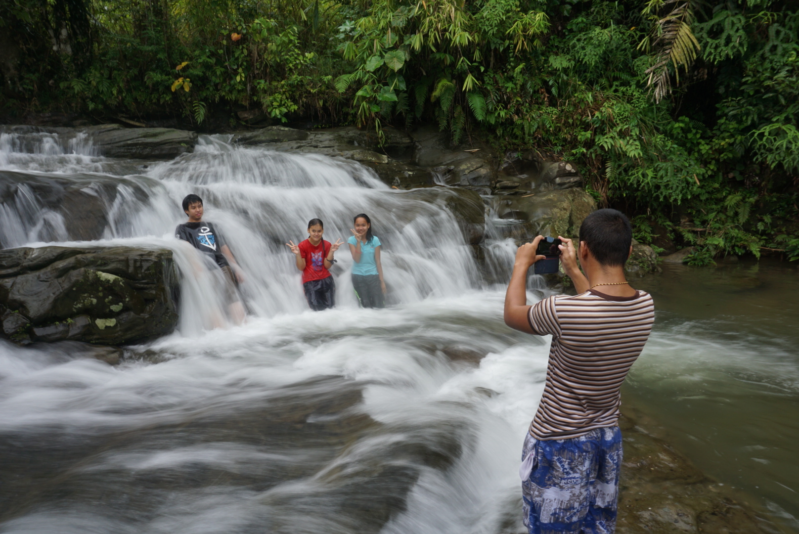 Cascading waterfall in Kampung Parangwith Backyard Tour Malaysia