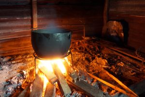Rice cooked in a traditional fireplace with Backyard Tour Malaysia