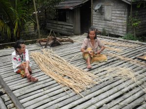 Villagers preparing rattan for their handicraft, in Kampung Kiding with Backyard Tour Malaysia