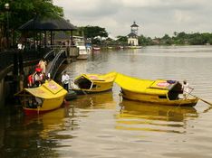 Small boats, also called penambang in Kuching with Backyard Tour Malaysia