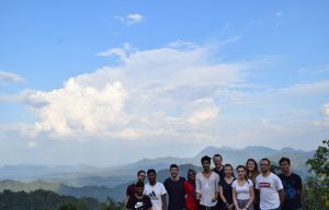 Taking group photo on the highest point at the village with Backyard Tour Malaysia