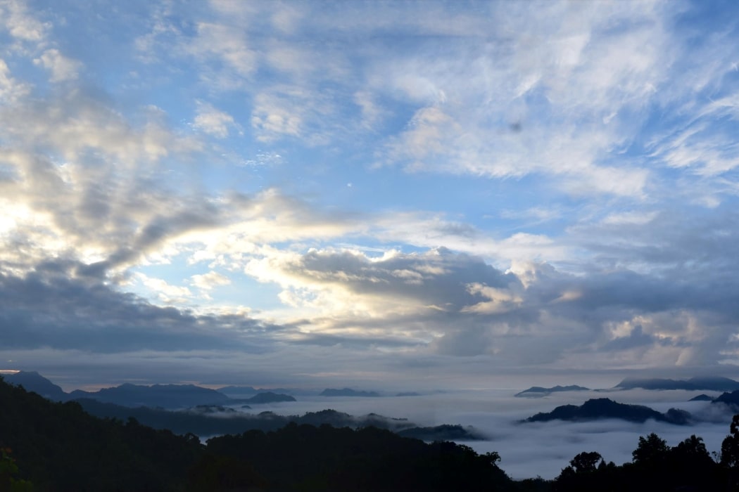 Watching sunrise from the viewpoint with Backyard Tour Malaysia
