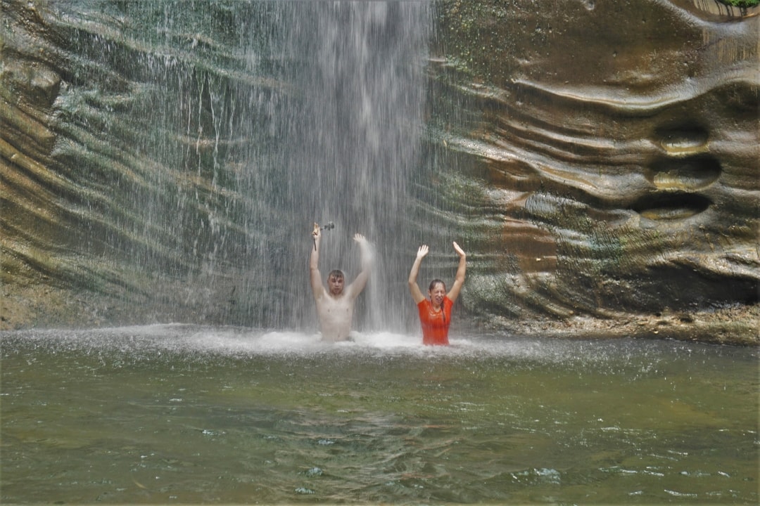 Swimming after long jungle trekking 2 hours with Backyard Tour Malaysia